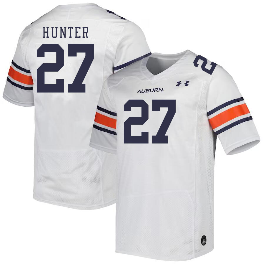 Men #27 Jarquez Hunter Auburn Tigers College Football Jerseys Stitched-White